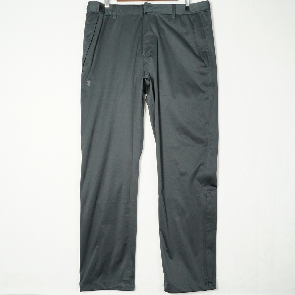 Under Armour Storm Mens Black Rain Pants Water Resistant Loose Fit 1317351 Large